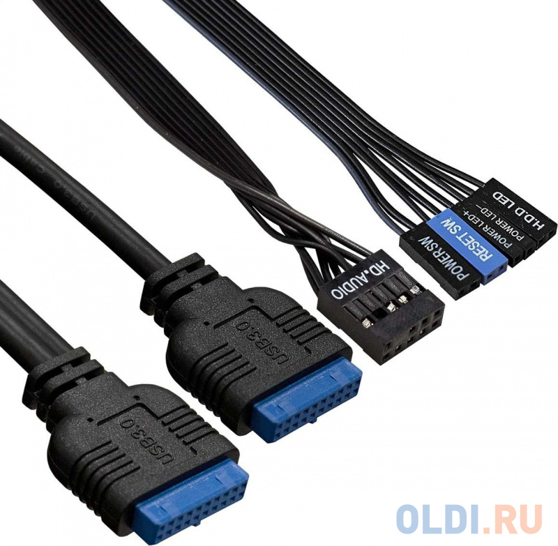 Exegate EX290191RUS Корпус Miditower ExeGate AA-442U3-AA400 (ATX, AA400 8 см, 3*USB3.0, аудио, черный) фото