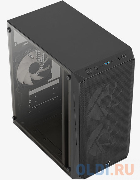 Корпус microATX Aerocool Cs-107-A-BK-v2 Без БП чёрный фото