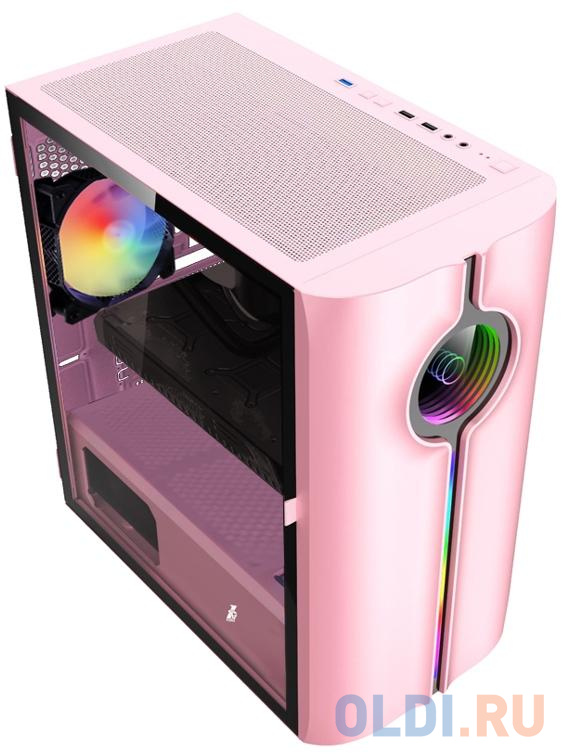 Корпус microATX 1stPlayer INFINITE SPACE IS3 Без БП розовый фото