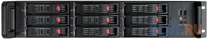 Серверный корпус ExeGate Pro 2U650-HS09 <RM 19", высота 2U, глубина 650, без БП, 9xHotSwap, 2*USB> фото