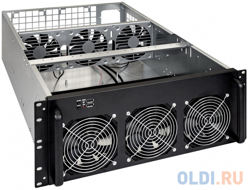 Корпус 4U Exegate Pro 8-650 Без БП чёрный серый фото