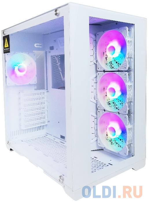 Корпус ATX Powercase Tempered Glass Без БП белый thetis window aluminum atx 3 0mm tempered glass side panel 120x120x25 o type led fan pre installed at rear 2 usb3 0 supports 3 5 hdd 2