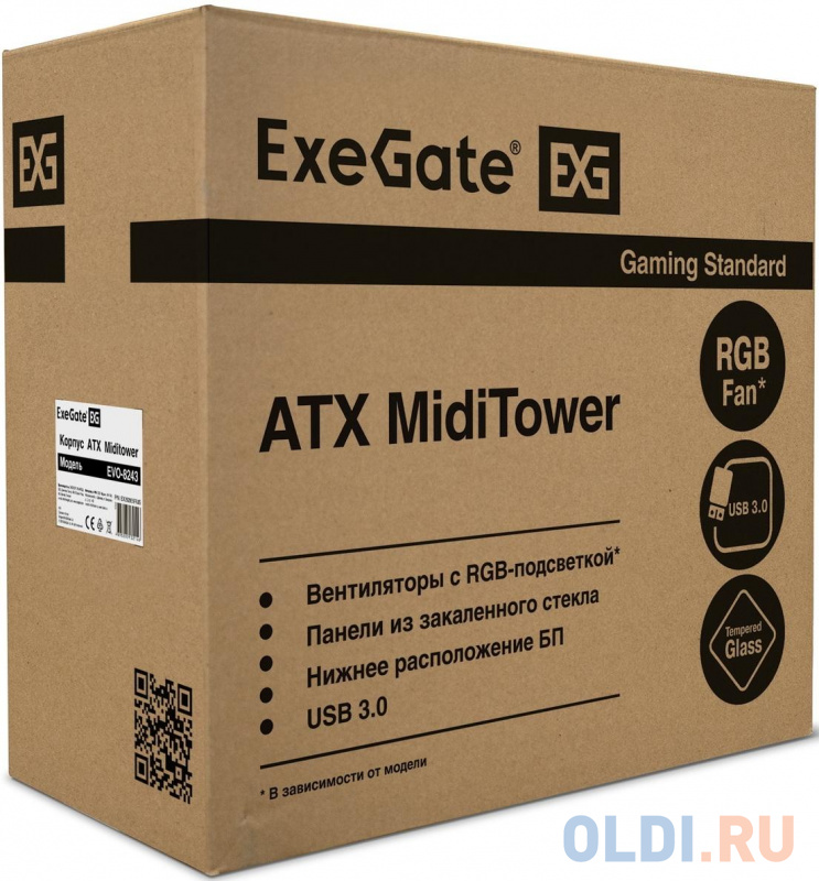 Корпус ATX Exegate EVO-8243 Без БП чёрный фото