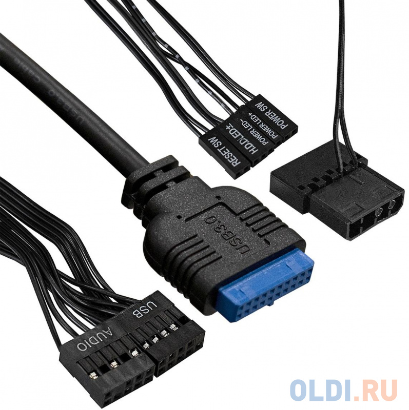 Exegate EX292981RUS Корпус Minitower ExeGate mEVO-7807 (mATX, без БП, 1*USB+1*USB3.0, черный 1x12 см с RGB подсветкой) фото