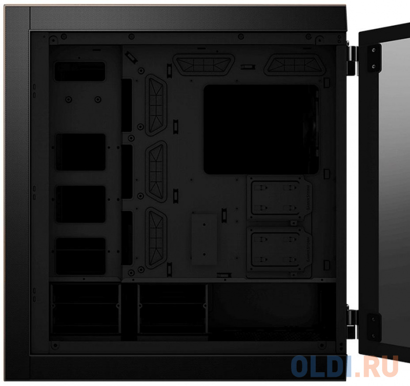 MPG SEKIRA 500G  1xTypeC, 4xUSB 3.0, 2x200mm Black Fan, 1x120mm Black Fan, Aluminum with Gold Color, Tempered Glass Window, Color Box фото