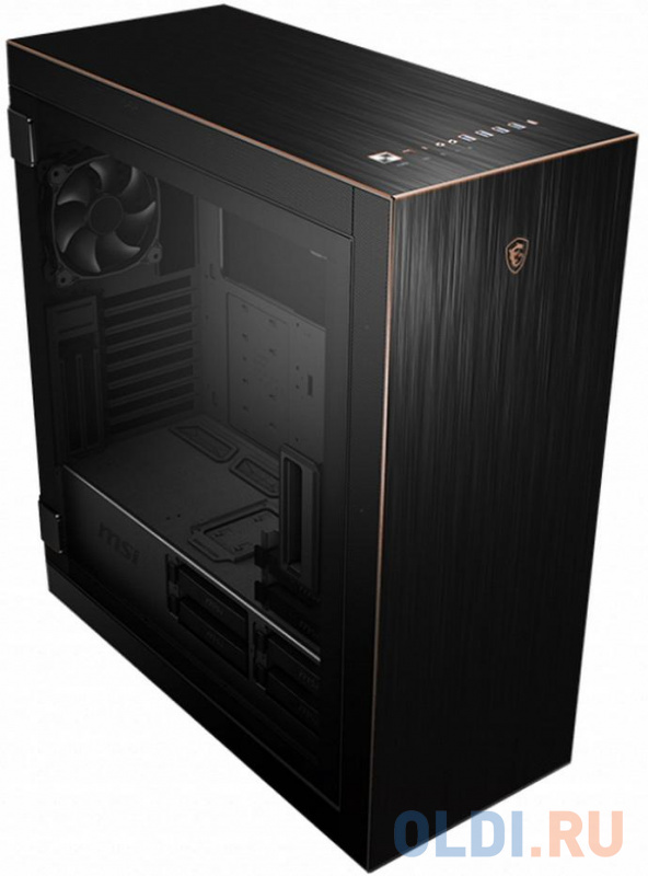 MPG SEKIRA 500G  1xTypeC, 4xUSB 3.0, 2x200mm Black Fan, 1x120mm Black Fan, Aluminum with Gold Color, Tempered Glass Window, Color Box фото