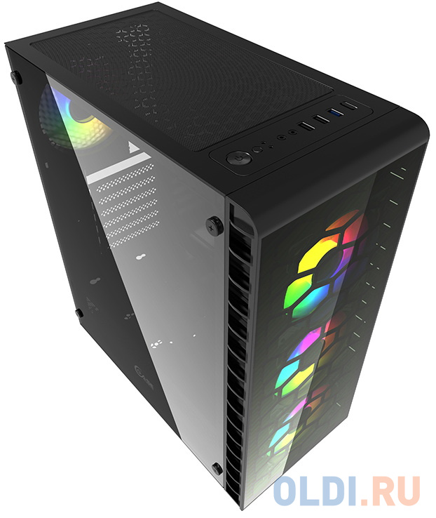 Корпус Powercase Mistral G4С ARGB, Tempered Glass, 4x 120mm ARGB fan, fans controller & remote, чёрный, ATX  (CMIG4C-A4) (202056) фото