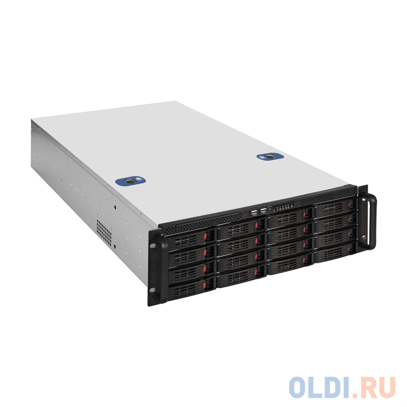Серверный корпус ExeGate Pro 3U660-HS16 &lt;RM 19", высота 3U, глубина 660, БП 2U-800ADS, 16xHotSwap, USB&gt; - EX281302RUS
