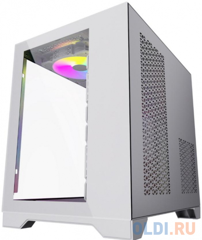 Корпус Powercase Vision Micro, White, Tempered Glass, 4х 120mm 5-color fan, белый, mATX  (CVWM-L4) (CVWM-L4) (202902) фото