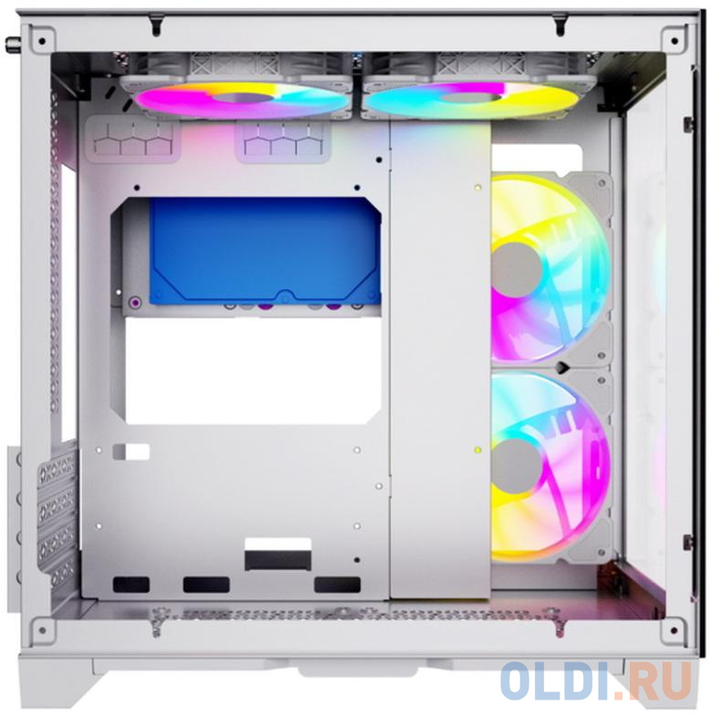 Корпус Powercase Vision Micro, White, Tempered Glass, 4х 120mm 5-color fan, белый, mATX  (CVWM-L4) (CVWM-L4) (202902) фото