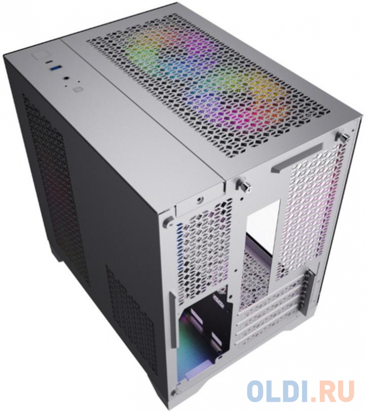 Корпус Powercase Vision Micro, White, Tempered Glass, 4х 120mm 5-color fan, белый, mATX  (CVWM-L4) (CVWM-L4) (202902) фото