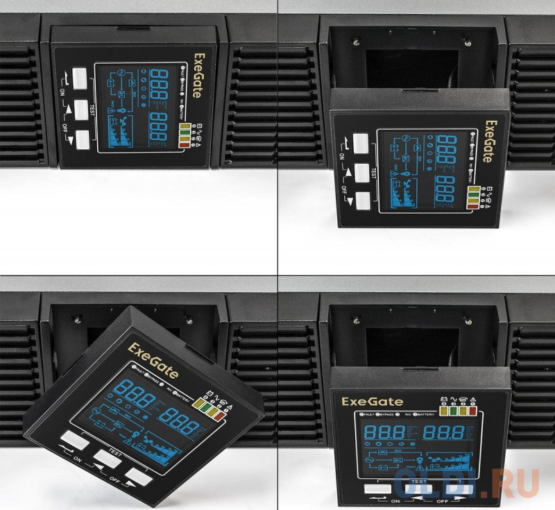ИБП On-line ExeGate PowerExpert ULS-2000.LCD.AVR.6C13.USB.RS232.SNMP.2U <2000VA/2000W, On-Line, PF=1, LCD, 6*C13, RS232, USB, SNMP-slot, Rackmount фото