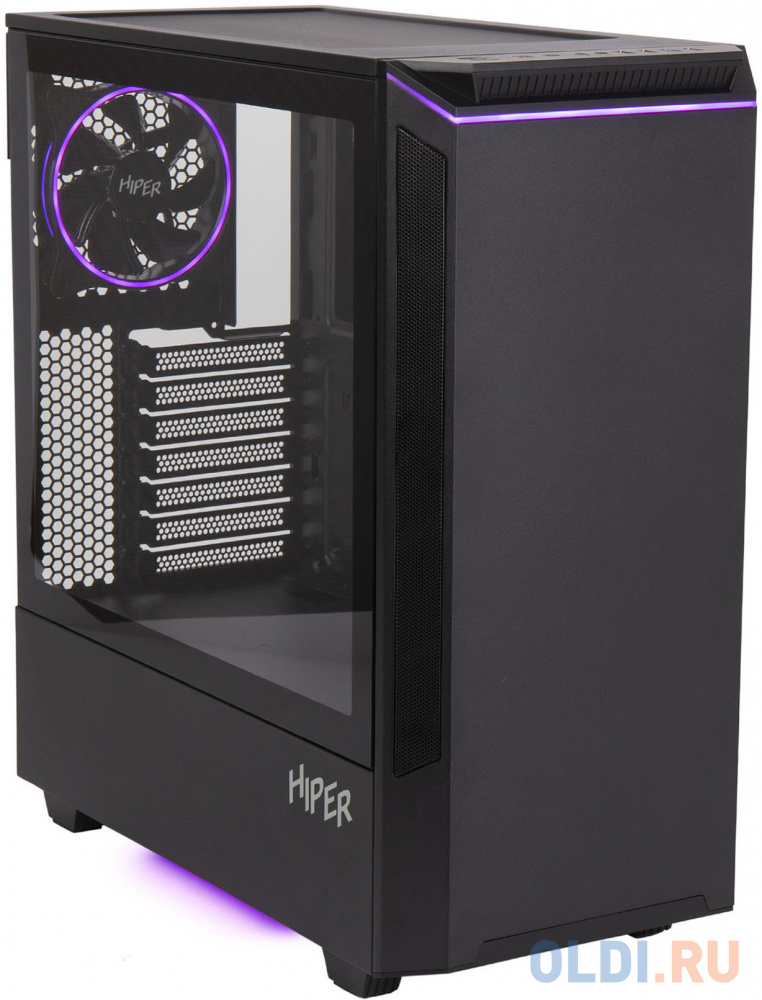 Корпус Hiper PB81 черный без БП ATX 3x120mm 2xUSB2.0 2xUSB3.0 audio bott PSU