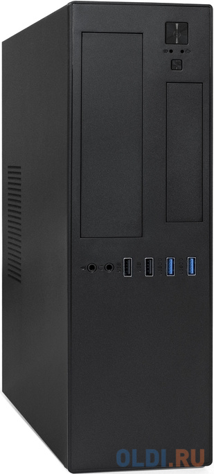 Корпус Desktop ExeGate MI-641-TPS350 (mini-ITX/mATX, БП TPS350 с вент. 8см, 2*USB+2*USB3.0, HD аудио, черный) exegate ex284933rus удлинитель usb 3 0 exegate ex cc usb3 amaf 3 0 am af 3м