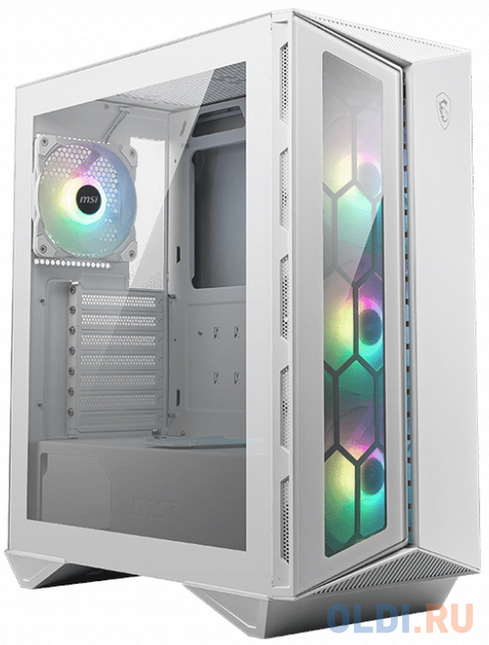 MPG GUNGNIR 110R WHITE 2xUSB 3.0, 1xType C, 4x120mm ARGB Fan, Tempered Glass Window, Brown Box thetis window aluminum atx 3 0mm tempered glass side panel 120x120x25 o type led fan pre installed at rear 2 usb3 0 supports 3 5 hdd 2