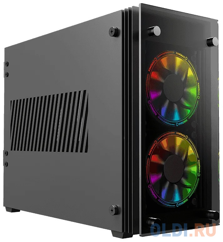

GameMax [Stratos ITX] без БП (Черн., Mini-ITX, зак.стекло,USB3.0, 2*120 вент+пульт)