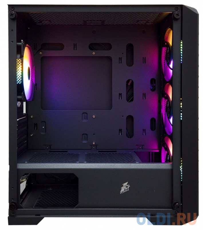 1STPLAYER TRILOBITE T5 Black / mATX, TG / 4x120mm LED fans inc. / T5-BK-4F1 фото