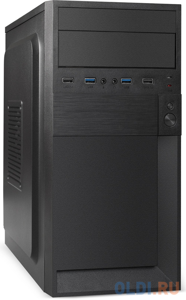 Корпус Minitower ExeGate BAA-105U2-01-AAA450 Black (mATX, БП 450W, 2xUSB,2xUSB3.0, черный) (EX291147RUS) case foxline fl–628 fz450r u32 matx case w psu 450w 12cm w 2xusb2 0 w 2xusb3 0 w pwr cord w o fan