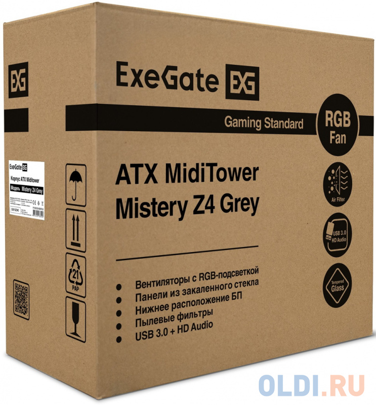Корпус ATX Exegate Mistery Z4-NPX600 600 Вт серый фото