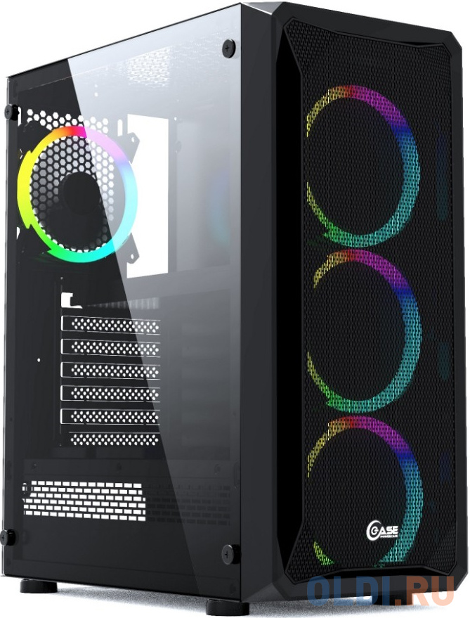 Корпус Powercase Mistral Z4 Mesh RGB, Tempered Glass, 4x 120mm RGB fan, чёрный, ATX  (CMIZB-R4) корпус atx deepcool matrexx 55 mesh add rgb 4f без бп чёрный