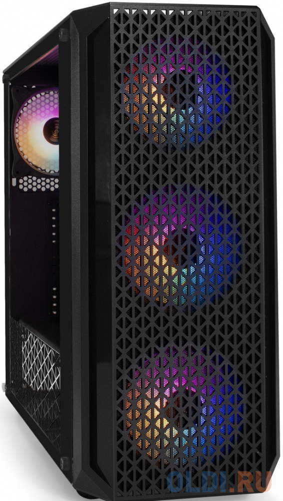 Корпус Miditower ExeGate Mistery X4-NPX600 (ATX, БП 600NPX с вент. 12см, 2*USB+1*USB3.0, HD аудио, черный, 4 вент. 12см с RGB подсветкой, пылевые филь