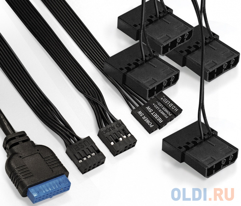Корпус Miditower ExeGate Mistery X4-NPX600 (ATX, БП 600NPX с вент. 12см, 2*USB+1*USB3.0, HD аудио, черный, 4 вент. 12см с RGB подсветкой, пылевые филь фото