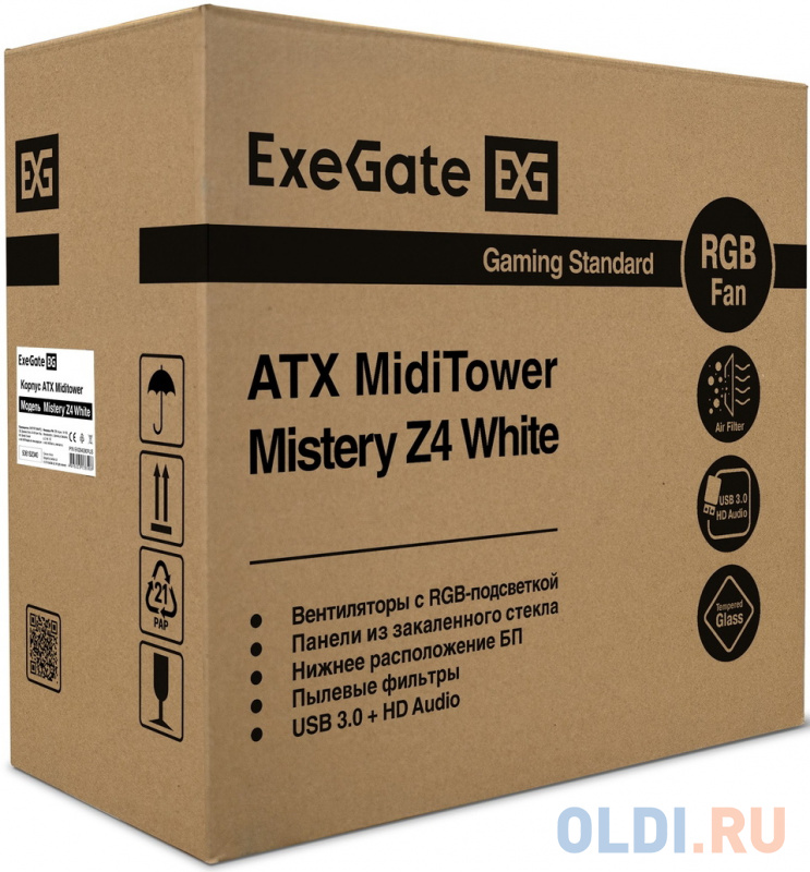 Корпус ATX Exegate Mistery Z4 Без БП белый фото