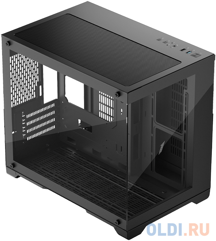 Корпус microATX 1stPlayer MEGAVIEW MV6-T Без БП чёрный фото