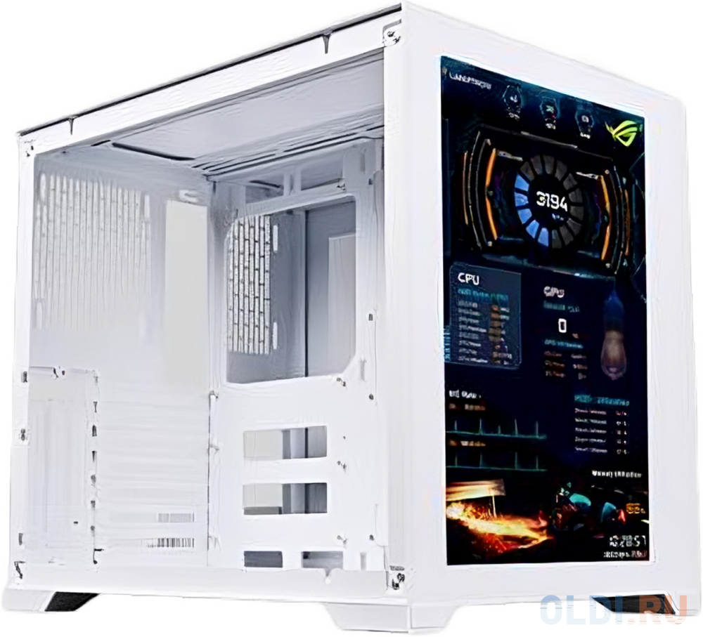 Корпус Lamptron Single-Side Display PC Case (Front Display Panel, White) с ЖК экраном в лицевой панели, белый корпус atx lamptron oceanview rob360w без бп белый