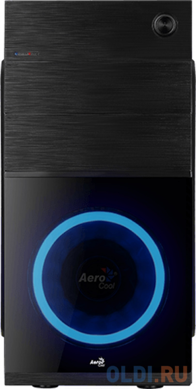 Корпус microATX Aerocool Cs-105 Blue Без БП чёрный синий фото