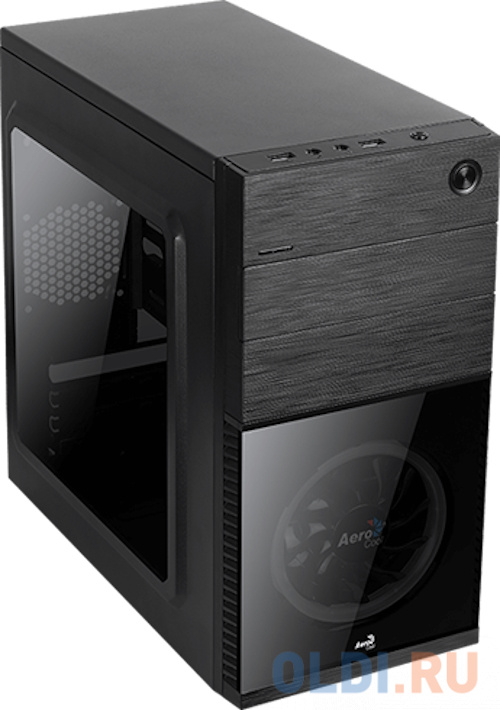 Корпус microATX Aerocool Cs-105 Blue Без БП чёрный синий фото