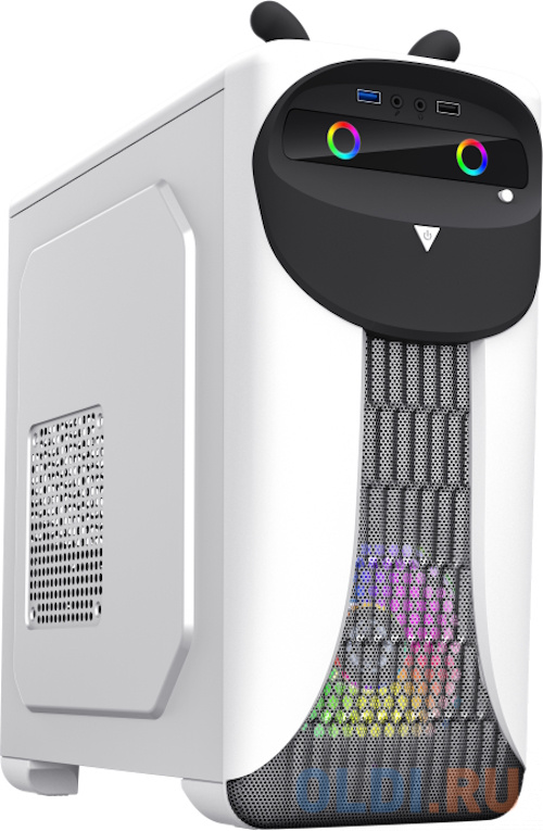 GameMax Корпус Cute OWL W-B без БП (Midi Tower, ATX, Черно-белый., 1*USB3.0 + 2*USB2.0, 2*120мм) gamemax корпус optical g510 wt без бп midi tower atx белый