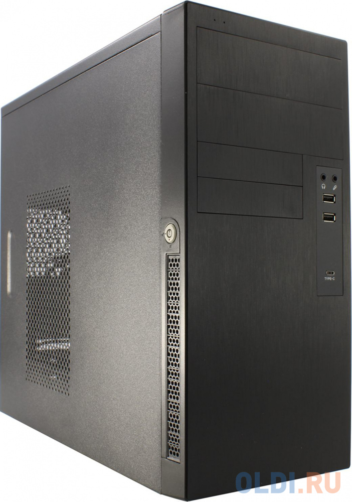 MiniTower Powerman ES863 Black PM-450ATX U2*2+A(HD)+USB 3.1 TypeC, additional HDD cage, P-lock, SGCC 0.5mm, carton with Powerman logo   MicroATX
