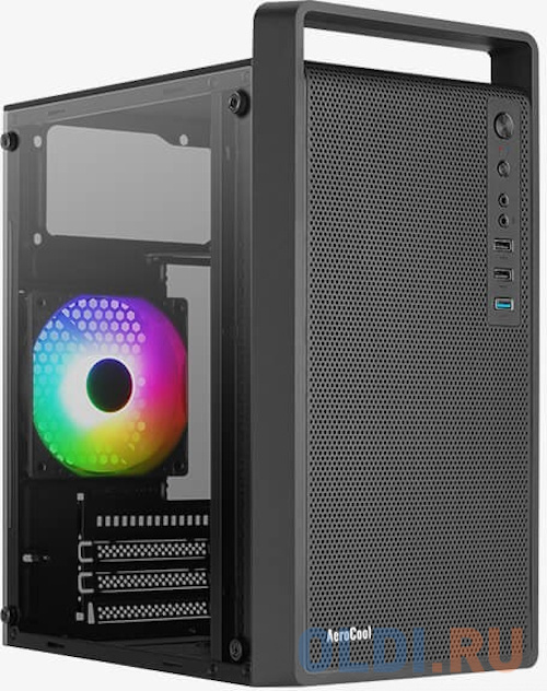 

Корпус microATX Aerocool Cs-109-G-BK Без БП чёрный, Черный
