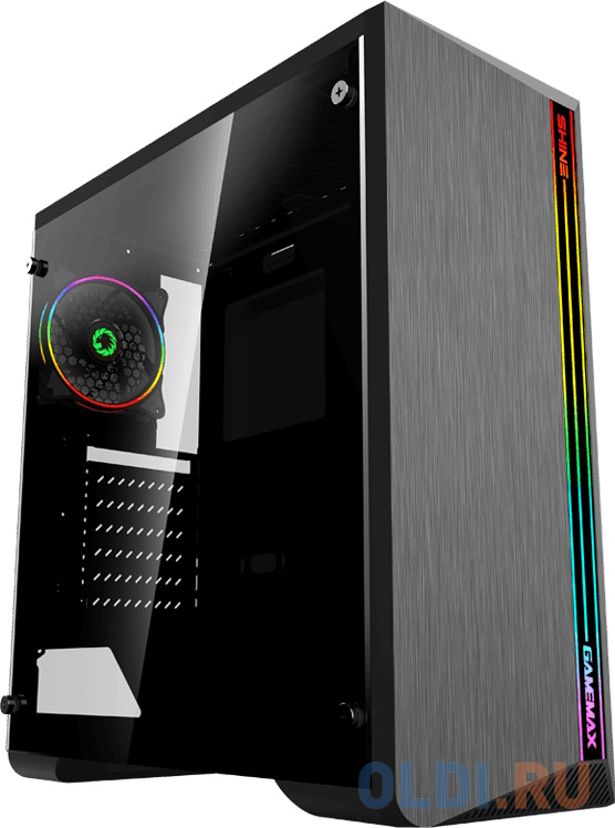 Компьютерный корпус, без блока питания ATX/ Gamemax Shine G517 ATX case, black, w/o PSU,w/1xUSB3.0+2xUSB2.0, HD-Audio , w/1x12mm FR1x12cm Ring ARGB Fa dot black наволочка 50 x 75 см