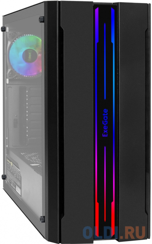 

Корпус Miditower ExeGate EVO-5020-NPX700 (ATX, 700NPX 12см, с окном, 2*USB+1*USB3.0, HD аудио, 1 вент. 12см с RGB подсветкой)