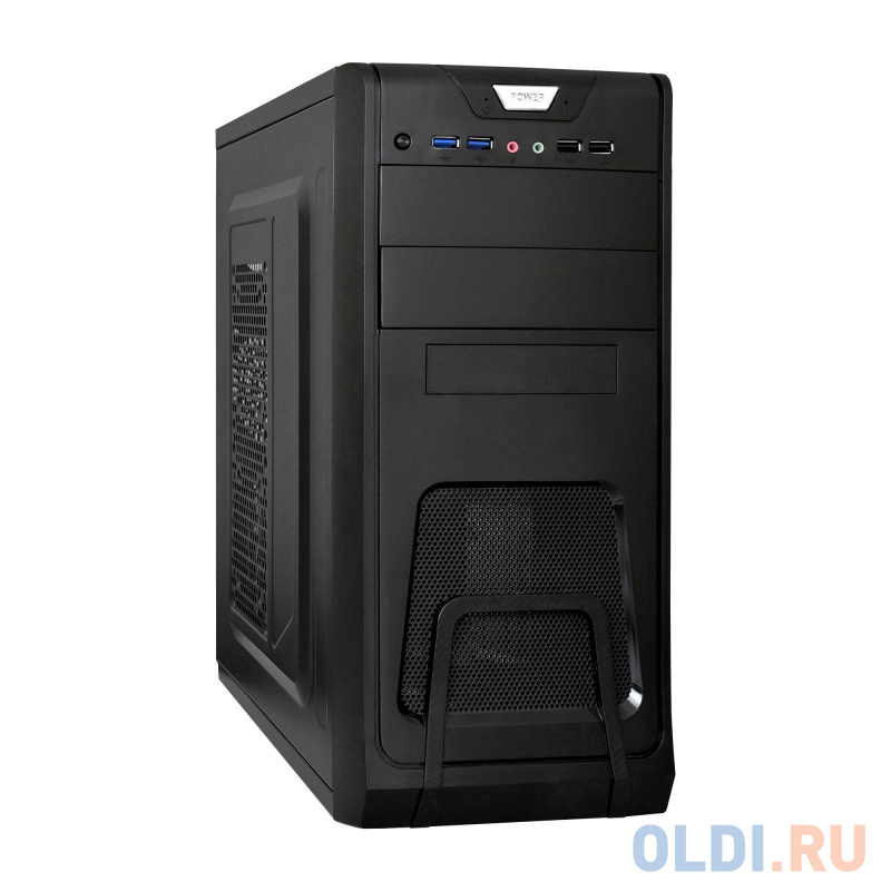 Корпус Miditower ExeGate CP-603 (ATX, без БП, 2*USB+2*USB3.0, аудио, черный)