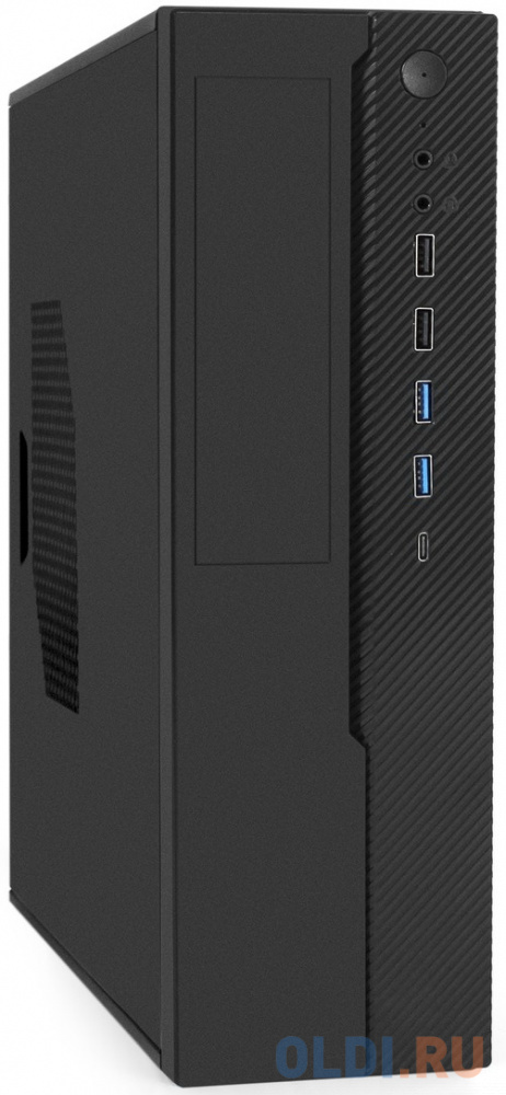 Корпус Desktop ExeGate MI-641-01С (mini-ITX/mATX, без БП, 2*USB+2*USB3.0+TypeC, HD аудио, черный)