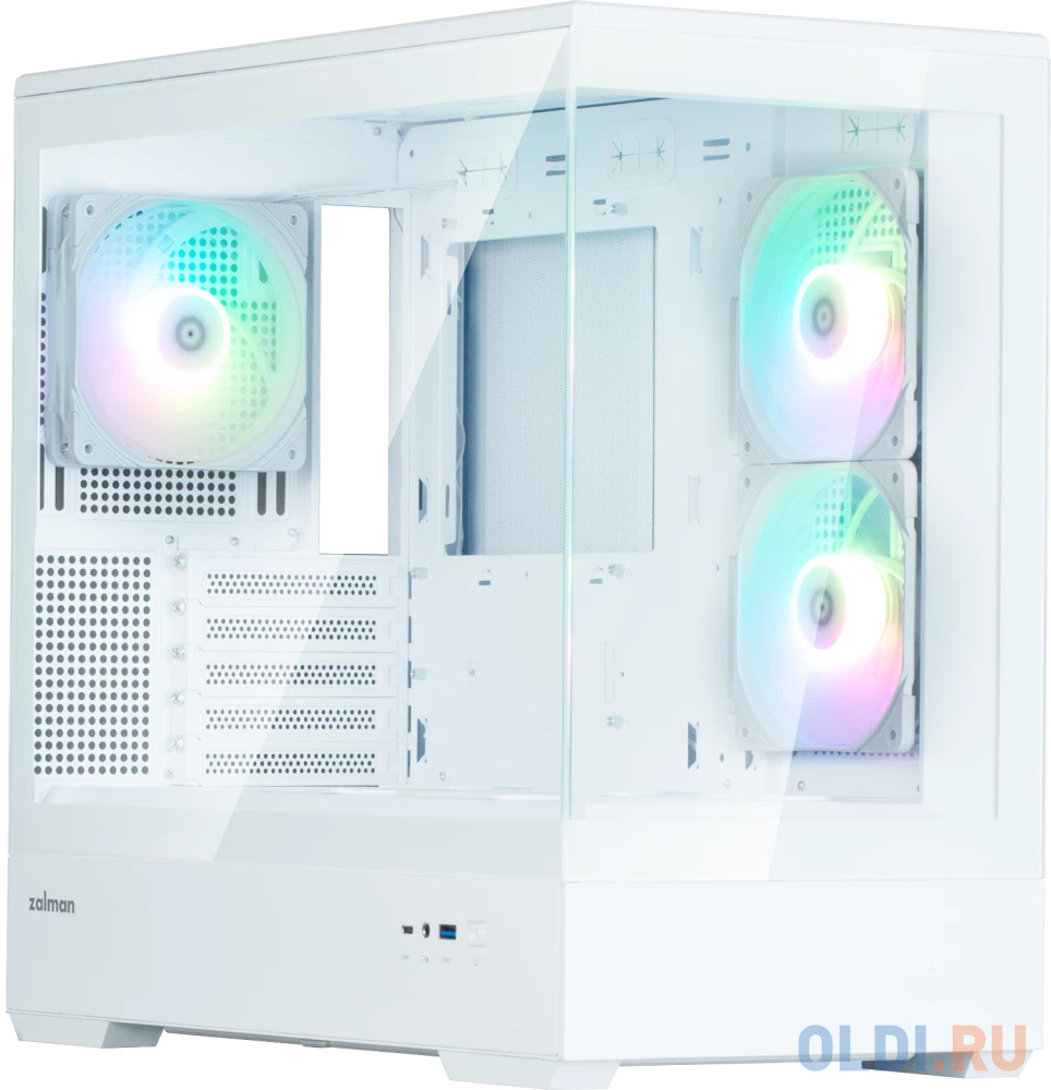 ZALMAN P30 V2, MATX, WHITE, WINDOW, 2x3.5&quot;, 3x2.5&quot;, 1xUSB TYPE-C, 1xUSB3.0, SIDE 2x120mm ARGB, REAR 1x120mm ARGB, VGA support