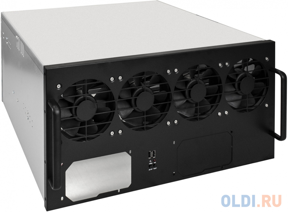 Корпус для майнинга ExeGate Pro 8-430 &lt;без БП, 2*USB, 4*fan 120мм, места под: 8 видеокарт, 2 БП&gt; - EX270771RUS