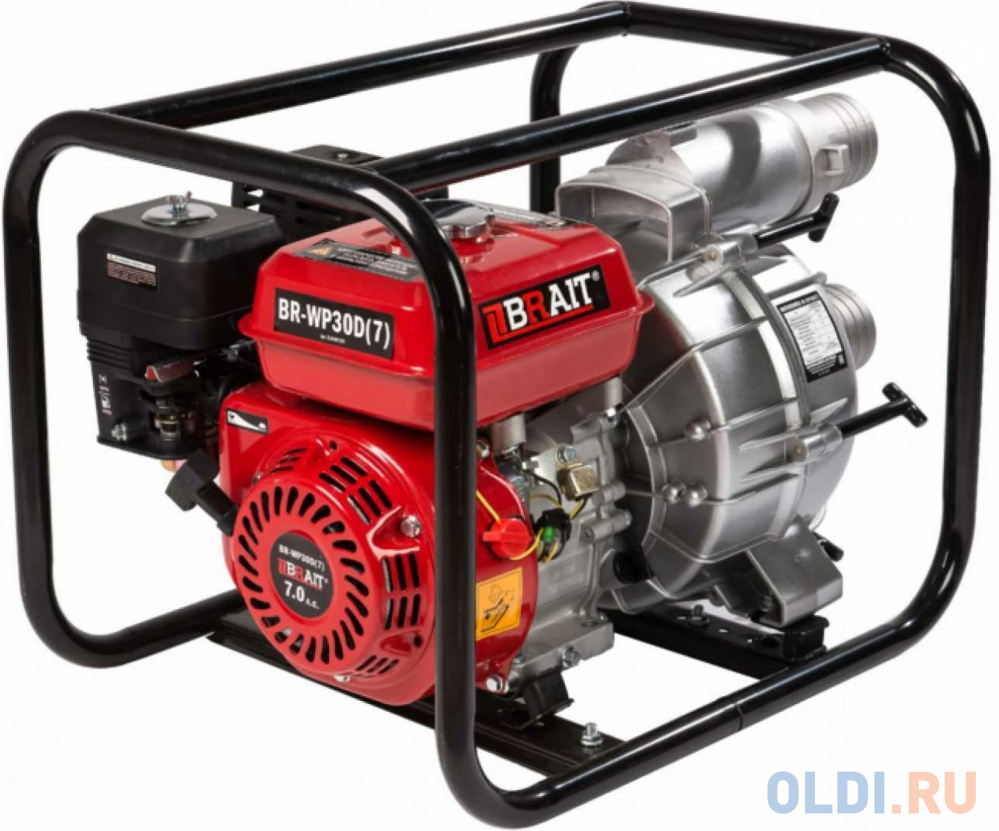 BRAIT Мотопомпа бензиновая BR-WP-30D (7) (7л.с., с датчиком масла, 3 дюйма, для грязной воды) 12шт./п - 15.01.007.047
