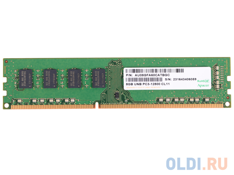 

Оперативная память для компьютера Apacer AU08GFA60CATBGC DIMM 8Gb DDR3 1600MHz