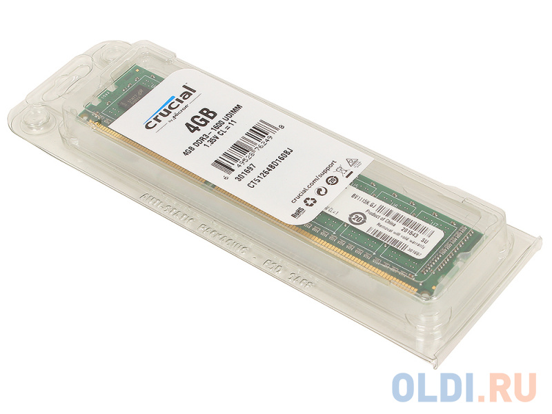 

Оперативная память Crucial CT51264BD160BJ DIMM 4GB DDR3L 1600MHz