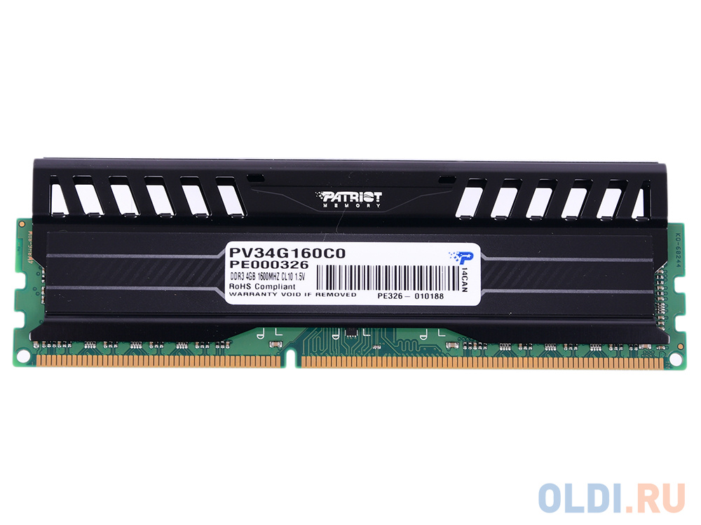 Оперативная память для компьютера Patriot PV34G160C0 DIMM 4Gb DDR3 1600MHz - фото 3