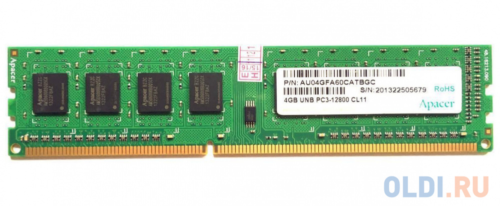 Оперативная память для компьютера Apacer AU04GFA60CATBGC DIMM 4Gb DDR3 1600 MHz AU04GFA60CATBGC