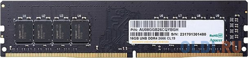 Оперативная память для компьютера Apacer AU08GGB26CQYBGH DIMM 8Gb DDR4 2666 MHz AU08GGB26CQYBGH оперативная память для ноутбука apacer as08ggb26cqybgh so dimm 8gb ddr4 2666 mhz as08ggb26cqybgh