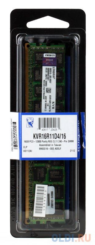 Оперативная память для компьютера Kingston KVR16R11D4/16 DIMM 16Gb DDR3 1600MHz фото