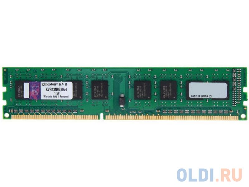 

Оперативная память для компьютера Kingston KVR13N9S8H/4 DIMM 4Gb DDR3 1333MHz