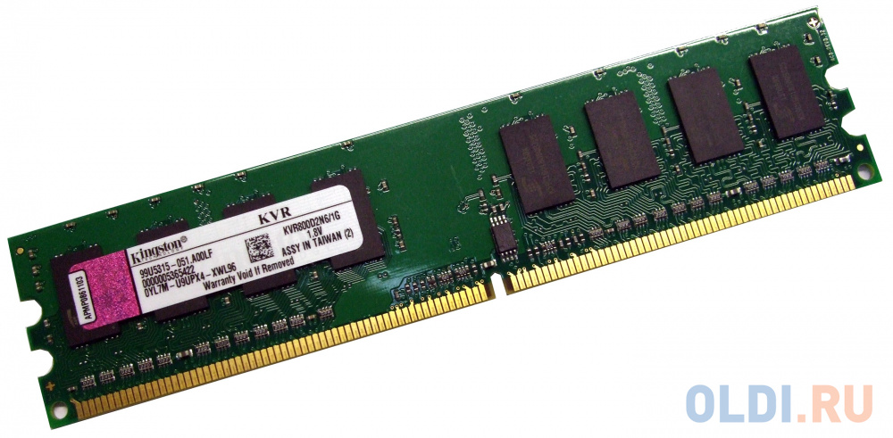Оперативная память для компьютера Kingston KVR800D2N6/1G DIMM 1Gb DDR2 800MHz original kingston 2gb ram ddr2 4gb 2pcs 2g pc2 6400s ddr2 800mhz kvr800d2n6 2g sp desktop