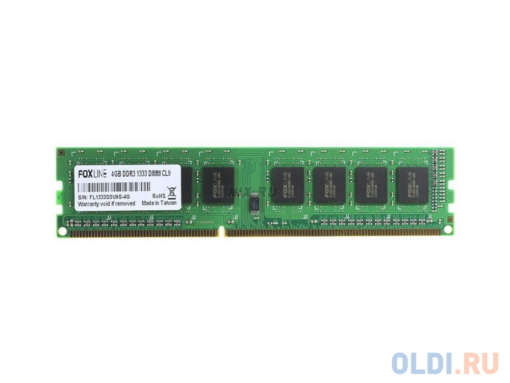 Оперативная память для компьютера Foxline FL1333D3U9S-4G DIMM 4Gb DDR3 1333 MHz FL1333D3U9S-4G
